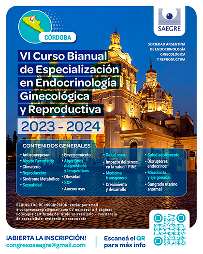 VI Curso Bianual de Especialización en Endocrinología Ginecológica y Reproductiva. 2023-2024